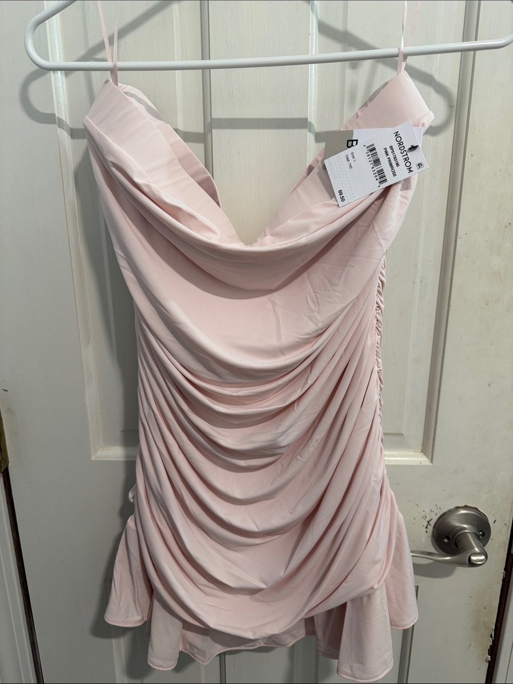 bp Strapless Ruched Ruffle-Hem Mini Dress - Light Pink - Picture 7 of 7